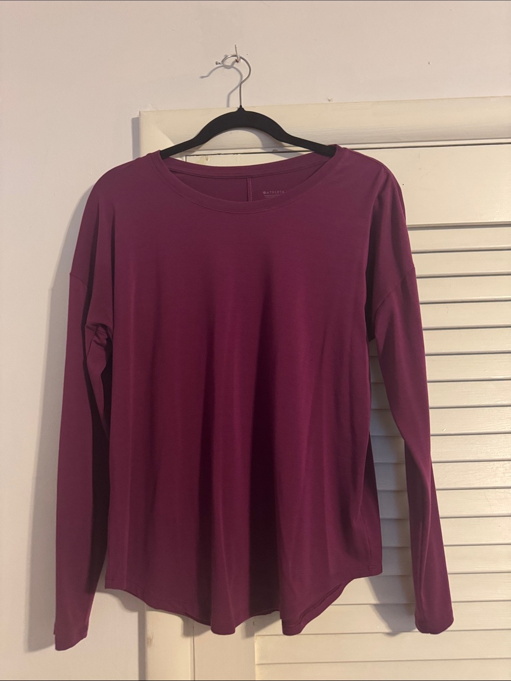 Athleta Move with Ease Long Sleeve Crewneck Top - Plum/wildberry
